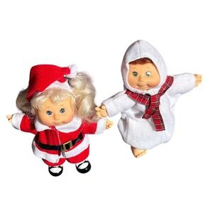 2pk Cabbage Patch Kids Mini Dolls‎ Pair 5" Red White Christmas Vintage